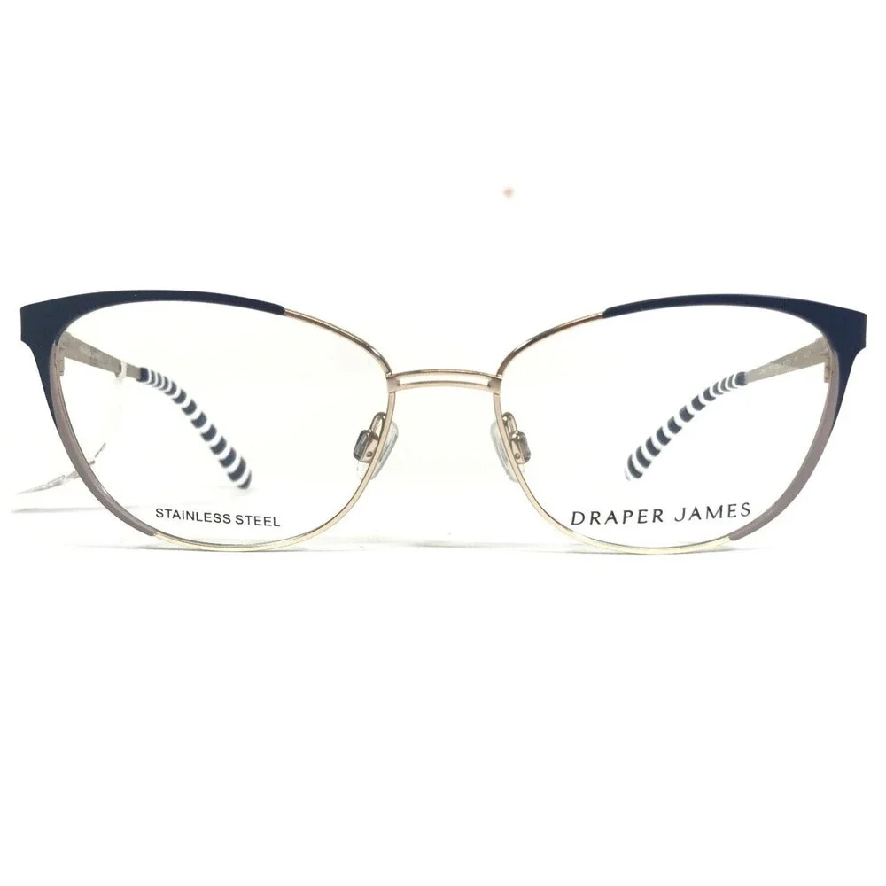 Draper James Eyeglasses Frames DJ5016 717 GOLD Blue Cat Eye Full Rim 53-16-135